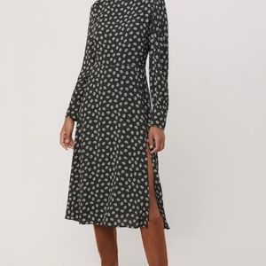 Loft, pine green midi dress, size 8